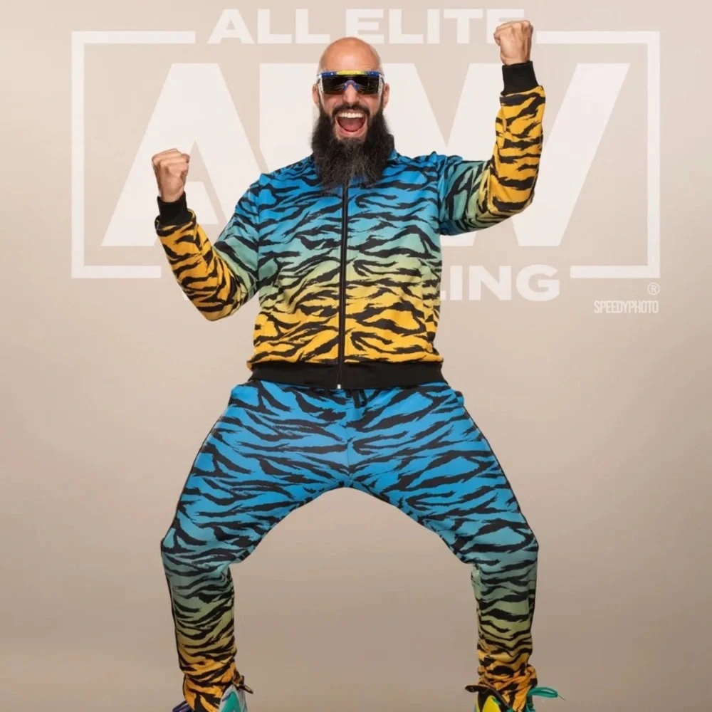 So Cute 2 Piece Ombre Gradient Tiger Stripe Track Suits Sweatsuit Unisex Joggers